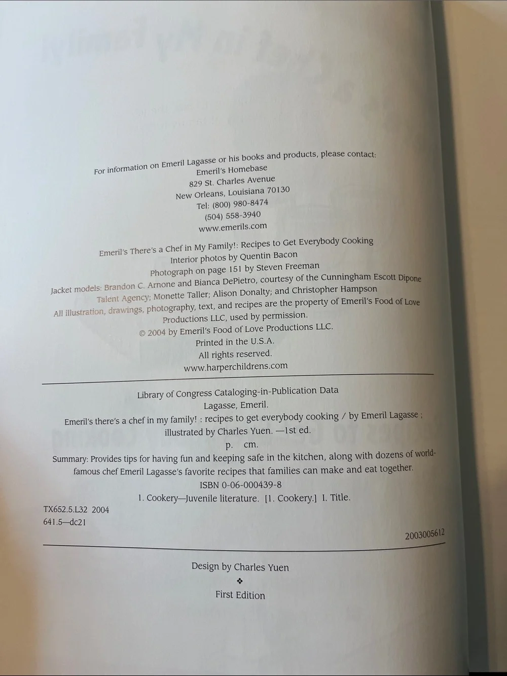 Emerald Lagasse There's a Chef in My Family! Cookbook